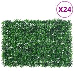  vidaXL Clôture à feuilles d'arbustes artificiels 24 Pièces Vert 40x60 cm