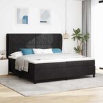 vidaXL Lit à ressorts avec matelas Noir 200x200 cm en velours.