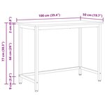 vidaXL table Blanc 100 x 50 x 77 cm Bois d'ingénierie et acier