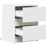 vidaXL Armoire de chevet avec lumières LED blanc bois d'ingénierie