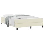 vidaXL Cadre de lit avec matelas Crème 140 x 190 cm tissu