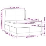 vidaXL Sommier à lattes de lit avec matelas Noir 140x190 cm Similicuir