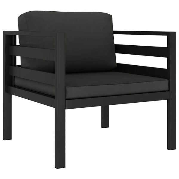 vidaXL Canapé simple avec coussins Aluminium Anthracite