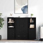 vidaXL Haut Armoire avec tiroir 3 Pièces Chêne noir Bois d'ingénierie