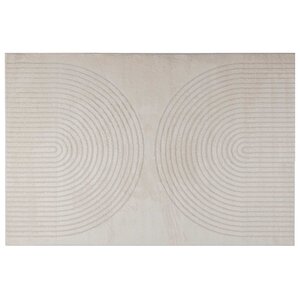 vidaXL Tapis de surface HUARTE Crème 170 x 120 cm Polyester