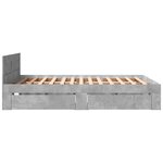 vidaXL Cadre de lit et tête de lit sans matelas gris béton 150x200 cm
