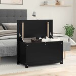 vidaXL Boîte de rangement Noir 80x40x45 5 cm Bois massif de pin