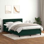 vidaXL Sommier à lattes de lit et matelas et LED vert foncé 160x210cm velours