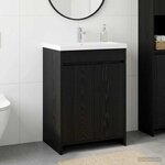 vidaXL Meuble sous lavabo de salle de bain Chêne noir