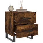 vidaXL Table de chevet chêne fumé 40x35x47 5 cm bois d’ingénierie