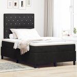 vidaXL Lit à ressorts avec matelas et LEDs noirs 120x190 cm en velours