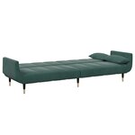 vidaXL Canapé-lit à 2 places avec repose-pied vert foncé velours