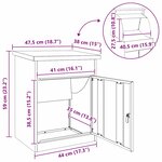 vidaXL Boîte de dépôt de colis Noir 44 x 35 x 59 cm Acier inoxydable
