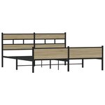 vidaXL Cadre de lit en métal sans matelas chêne sonoma 200x200 cm