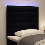 vidaXL Tête de lit LED avec bandes LED Noir 100 cm tissu