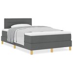 vidaXL Lit boxspring avec matelas Gris foncé 120 x 200 cm tissu