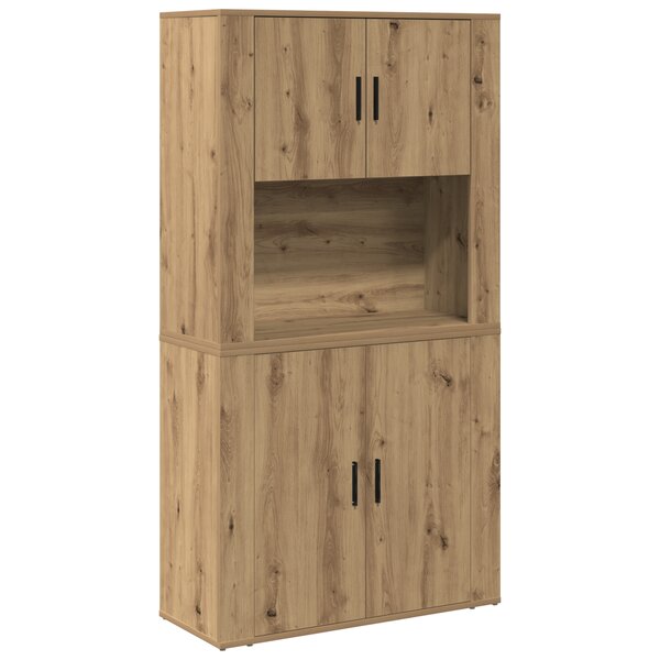 vidaXL Highboard en chêne artisan de 80x33x150 cm en bois d'ingénierie