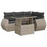 vidaXL Salon de jardin 6 Pièces avec coussins gris clair résine tressée