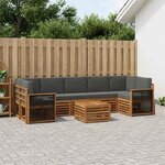 vidaXL Ensemble de canapés d'extérieur 8 pc Naturel et Anthracite