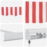 vidaXL Auvent Rétractable Rouge et Blanc 500 ×300 cm Tissu et Métal