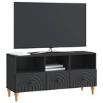 vidaXL Meuble TV Noir 102 x 34 5 x 50 cm Bois d’ingénierie