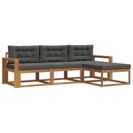 vidaXL Ensemble de canapés d'extérieur 4 pc Naturel et Anthracite