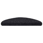 vidaXL Tapis d'escalier auto-adhésif Poinçon aiguilleté 15 Pièces Noir
