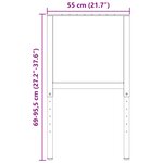 vidaXL Cadres d'établi réglables 2 Pièces Métal 55x(69-95 5) cm Noir