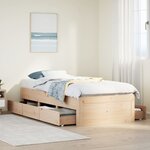 vidaXL Cadre de lit sans matelas avec tiroirs 90x190 cm bois de pin
