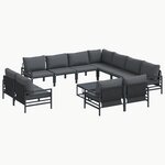 vidaXL Ensemble de canapé de jardin 12 Pièces Anthracite Acier