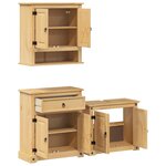 vidaXL Ensemble de meubles salle de bain 3 Pièces Corona bois pin massif