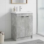 vidaXL Armoire sous évier de salle de bain Gris béton