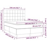 vidaXL Sommier à lattes de lit avec matelas Crème 140x190 cm Tissu