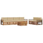 vidaXL Ensemble de canapés d'extérieur 7 pc Naturel et Beige