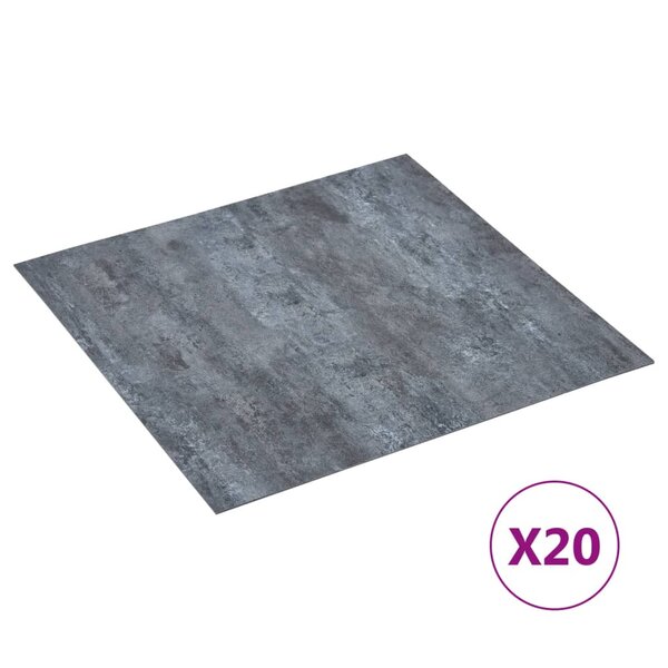 vidaXL Dalles de plancher autoadhésives 20 Pièces PVC 1 86 m² marbre gris