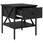 vidaXL Table de chevet avec tiroir 2 Pièces Chêne noir 40 x 42 x 45 cm