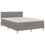 vidaXL Lit à ressorts avec coussin Taupe 140 x 190 cm tissu