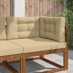 vidaXL Coussin de canapé d'extérieur 3 Pièces Beige Polyester