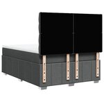 vidaXL Sommier à lattes de lit avec matelas Gris foncé 140x190cm Tissu