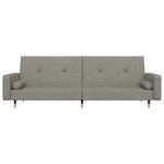 vidaXL Canapé-lit à 2 places avec deux oreillers Gris clair Velours