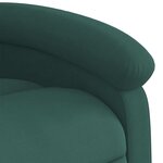 vidaXL Fauteuil inclinable de massage vert foncé velours