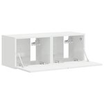 vidaXL Meuble TV mural 2 Pièces Blanc Brillant 60 x 31 x 29.5 cm