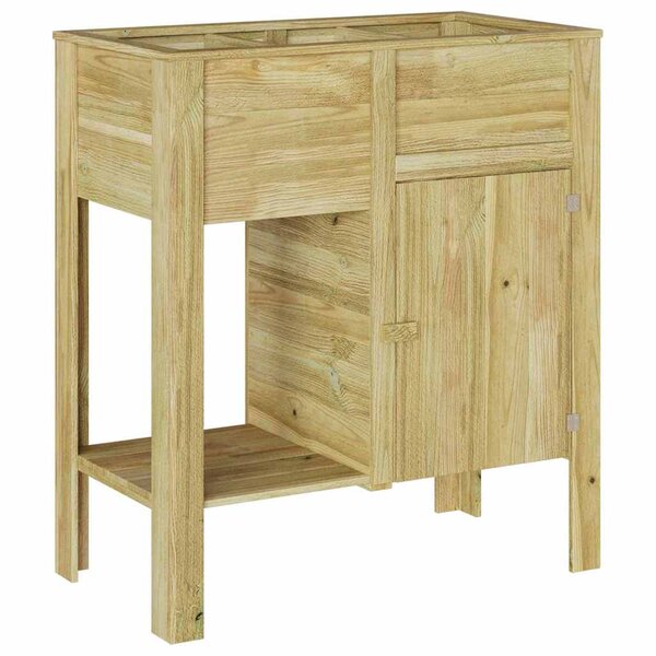 vidaXL Jardin haut avec étagère Marron Pinède imprégnée