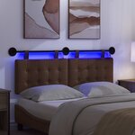 vidaXL Tête de lit suspendue Avec lumière LED Marron Simili cuir