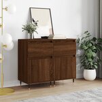 vidaXL Buffets 2 Pièces chêne marron 40x35x70 cm bois d'ingénierie
