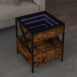 vidaXL Table basse avec LED Infinity chêne fumé 40x40x51 cm