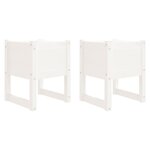 vidaXL Jardinières 2 Pièces Blanc 40x40x52 5 cm Bois massif de pin