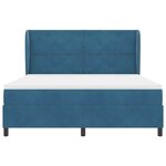 vidaXL Lit à ressorts avec matelas Bleu foncé 180 x 200 cm Velours