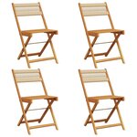 vidaXL Chaises de jardin pliantes lot de 4 beige bois d'acacia massif
