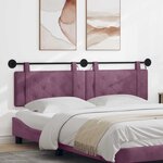 vidaXL Tête de lit suspendue Avec lumière LED Pourpre Velours